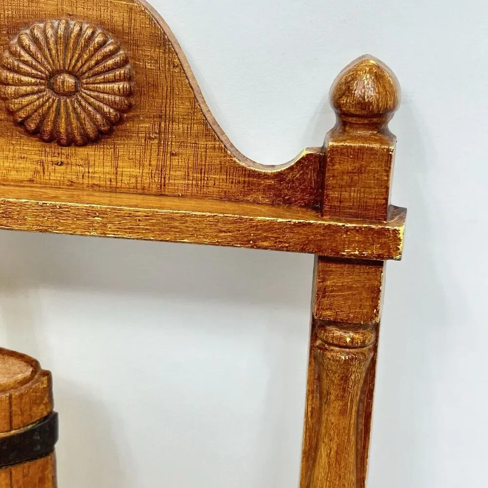 Rustic Homco Wall Decor Butter Churn Cottagecore Faux Wood 12